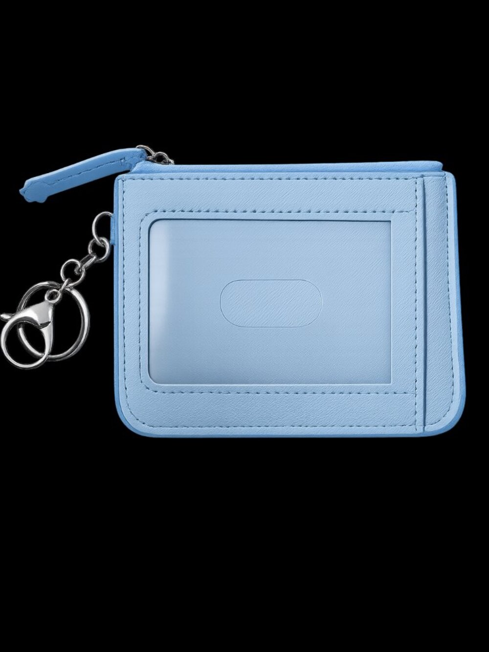 Dog Fandom Vibes Blue Zip Card Holder Coin Purse Keychain Wallet - Picture 2 of 2